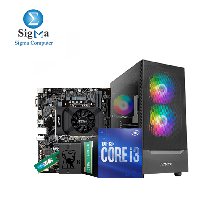 Intel Core i3-10100F GIGABYTE INTEL H510M H PALIT GeForce GTX 1050 Ti Crucial 8GB DDR4-3200 Kingston 240GB - A400 CASE ANTEC NX4155 3FAN PSU ATOM ANTEC V550 